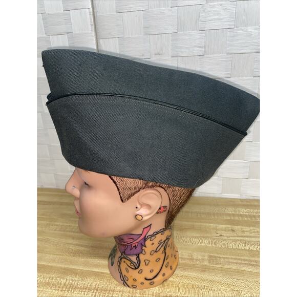 Vintage 1958 US ARMY MEN'S DRESS GREEN Garrison Wool CAP UNIFORM Envelope Hat - Picture 4 of 9